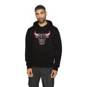 New Era Svart Bulls NBA Logo Hoodie Black, Herr