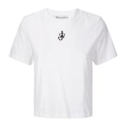 JW Anderson Broderad Logo Crop T-shirt White, Dam