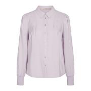 RUE de Femme Feminin Lila Skjorta med Smock Detaljer Purple, Dam