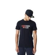 New Era Chicago Bulls Gradient Wordmark Tee Black, Herr