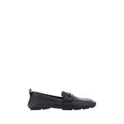 Versace Läder Driver Loafers med Metallic Detalj Black, Herr