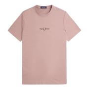 Fred Perry Broderad Rosa T-shirt Pink, Herr