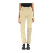 Ganni Patchwork Beige Jeans för kvinnor Beige, Dam