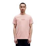 Fred Perry Rosa Broderad T-shirt Pink, Herr