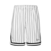 Karl Kani Pinstripe Bermuda Shorts White, Herr