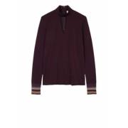 Paul Smith Plommon V-ringad långärmad topp Purple, Dam