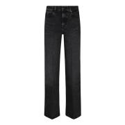 7 For All Mankind Raka raka Straight Jeans Black, Dam