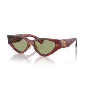 Miu Miu Elegant Havana/Grön Solglasögon Multicolor, Dam