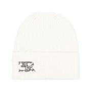 Ermanno Scervino Vit Cable-Knit Beanie Hat White, Dam