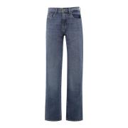 7 For All Mankind Klassiska Denim Jeans med Straight Cut Blue, Dam