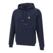 Belstaff Blå Bomullsfleece Sweatshirt med Huva Blue, Herr