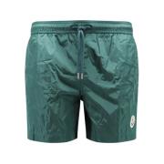 Moncler Nylon Badbyxor med Logo Patch Green, Herr