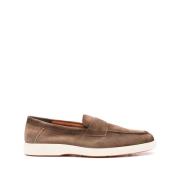 Santoni Eleganta Läderloafers Brown, Herr