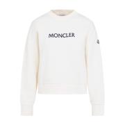 Moncler Vit Sweatshirt med Stil 037 White, Dam