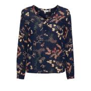 Kaffe Amber Blus Topp med V-Hals Multicolor, Dam