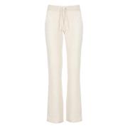 Juicy Couture Ivory Bomullsbyxor med Dragsko i Midjan Beige, Dam