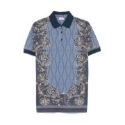 Etro Marinblå Polo Tröja Multicolor, Herr