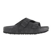 Birkenstock Anatomiska sandaler i mocka med korksula Gray, Dam