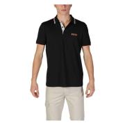 Hugo Boss Svart Enfärgad Polo Tröja Höst/Vinter Black, Herr