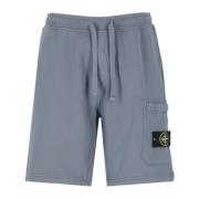 Stone Island Blå bomull Bermuda shorts med fickor Blue, Herr