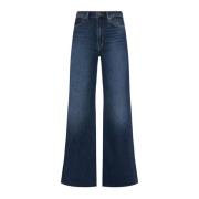 7 For All Mankind Blå Utställda Jeans med Bältesöglor Blue, Dam