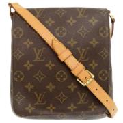 Louis Vuitton Vintage Pre-owned Canvas axelremsvskor Brown, Dam