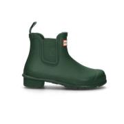 Hunter Klassisk Chelsea Boot Green, Dam