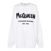 Alexander McQueen Elegant Vit Sweatshirt för Kvinnor White, Dam