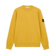 Stone Island Bomull Fleece Crewneck Sweater Yellow, Herr