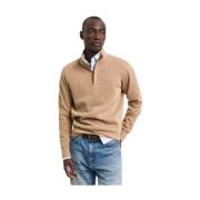 Gant Bomull Half-Zip Sweater Beige, Herr