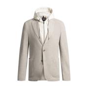 Hugo Boss Hoodie Blazer med bomull-polyesterfoder Beige, Herr