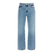 Frame Högmidjade Raka Ankel Jeans Blue, Dam