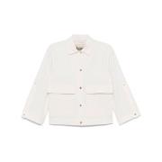 Herno Vit Twill Skjortjacka med Tryckknappar White, Dam