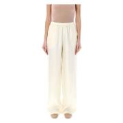 Loulou Studio Silke Wide-Leg Byxor Soft Vanilla Beige, Dam