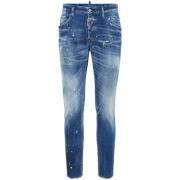 Dsquared2 Blå Distressed Slim Fit Jeans Blue, Herr