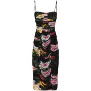 Dolce & Gabbana Rosa Rynkad Bodice Klänning Multicolor, Dam