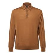 Ermenegildo Zegna Lätt ull polotröja Kamelbrun Brown, Herr