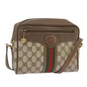 Gucci Vintage Pre-owned Canvas axelremsvskor Beige, Dam