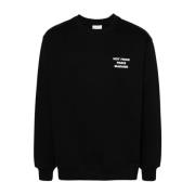 Drole de Monsieur Svart Bomull Crew Neck Tröja Black, Herr