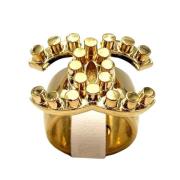 Chanel Vintage Pre-owned Metall ringar Yellow, Dam