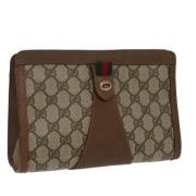 Gucci Vintage Pre-owned Laeder kuvertvskor Beige, Dam