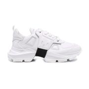 Les Hommes Vita Lädersneakers med Nylon Detalj White, Herr