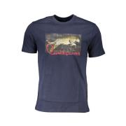 Cavalli Class Blå Bomull Tryck Logo T-shirt Blue, Herr