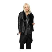 Vespucci by VSP June - Black Shearling Läderjacka Black, Dam