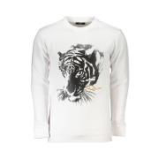 Cavalli Class Tryckt Sweatshirt med Rund Hals White, Herr