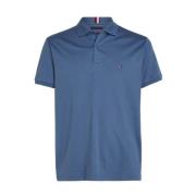 Tommy Hilfiger Kortärmade Polos i Indigo Bomull Blue, Herr