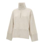 Closed Beige Sweatshirt med Hög Krage Beige, Dam