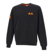 Sun68 Svart Bomulls Sweatshirt med Orange Piping Black, Herr