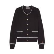 Busnel Kim Kontrast Cardigan Black, Dam