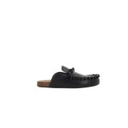 JW Anderson Svarta Läder Slip-On Skor med Rosett Black, Herr